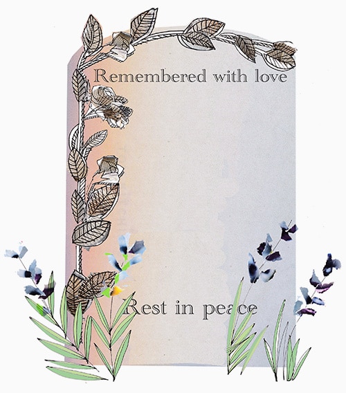 Headstone Illustration Rest in Peace Text